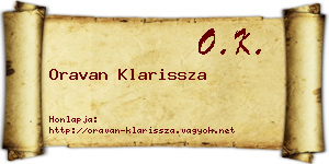 Oravan Klarissza névjegykártya